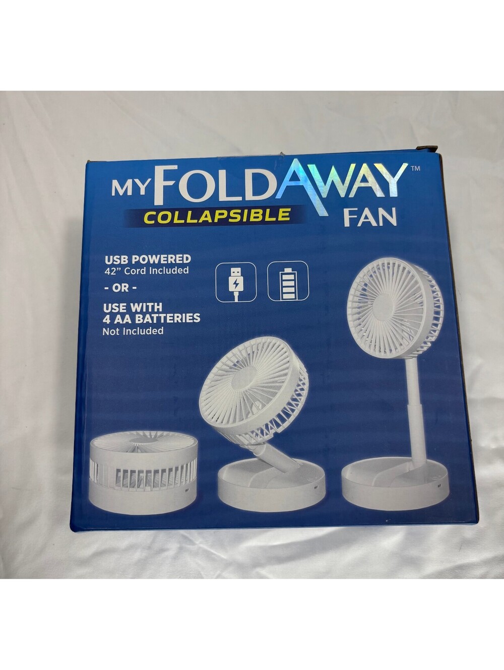 My Foldaway Collapsible Fan - USB or Battery Powered, Portable with 2 Speed